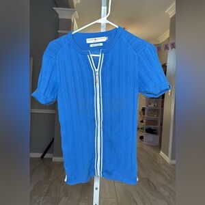 Tommy Hilfiger Zip Up Knit Top Size Medium